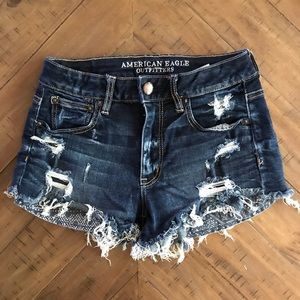 american eagle high rise festival shorts